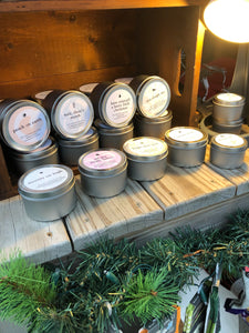 Christmas Candles 8 oz - Tins Soy Wax