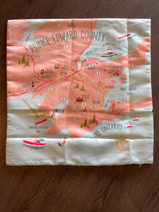 Prince Edward County Map Pillow Slip