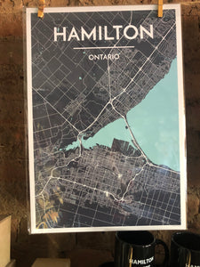 Hamilton City Map Prints - Point Two Designs