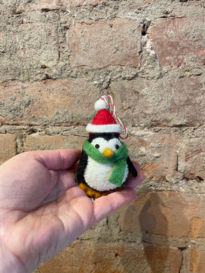 Felted Penguin Christmas Ornaments