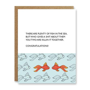 Plenty O' Fish But Who Cares! Wedding Card
