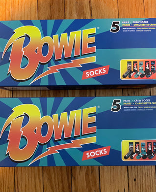 David Bowie Crew Socks - Set of 5 Box Set Perri's Socks