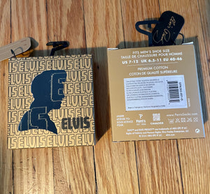 Elvis (gold print) - Small Gift Box 1 pair Crew Sock