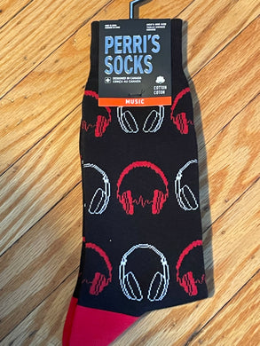 Headphones - Music Cotton blend Crew Socks