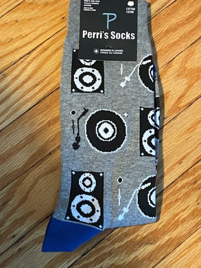 Turntable and Speakers-  Music Cotton blend Crew Socks