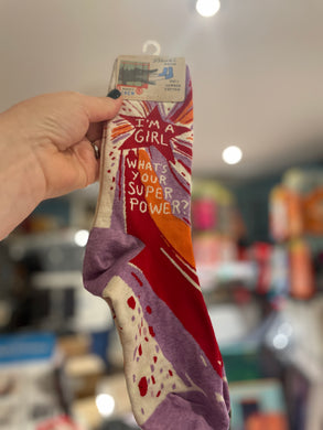 Women's Socks -I'm a Girl. What's Your Super Power?