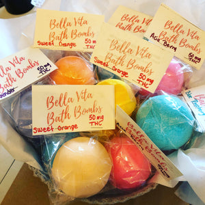 Various Colour and Scent THC Infused Bathbombs
