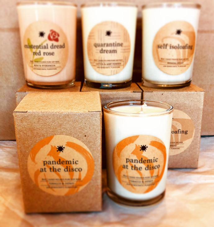 Covid Collection Candles - Pandemic at the Disco - Tobacco and Honey Soy Candle