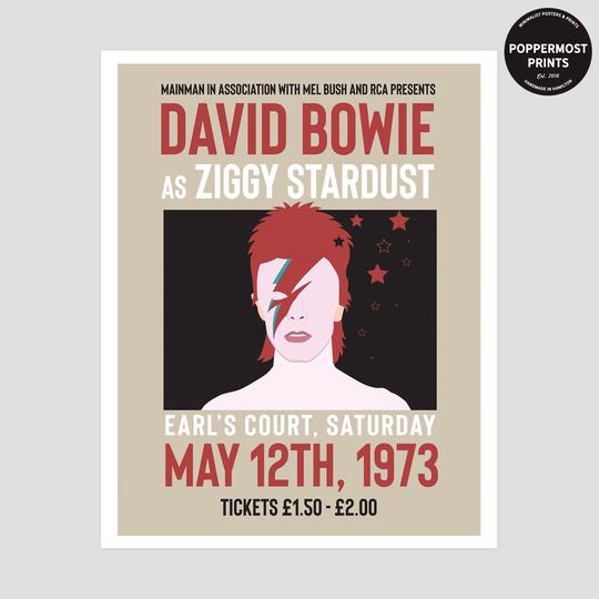 David Bowie concert poster print