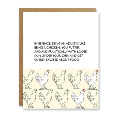 Adulthood is like being a chicken card