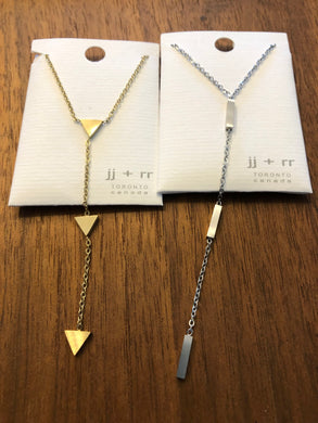 Triple Triangle or Triple Rectangle Necklace - JJ + RR
