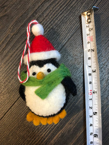 Penguin Felted & Stitched Ornament