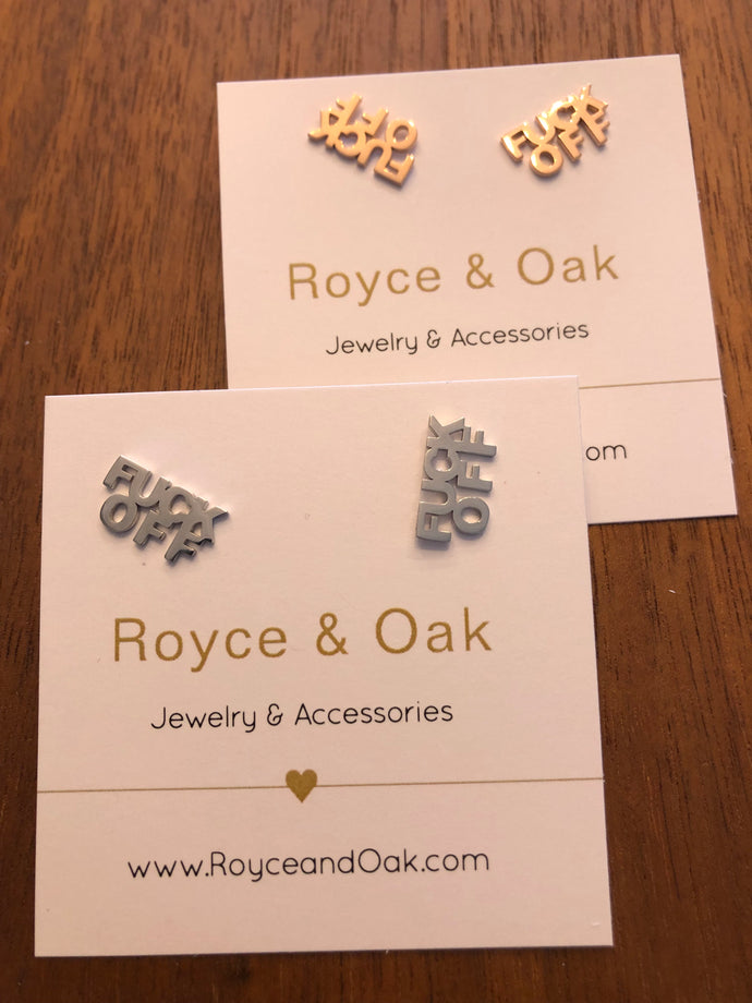 Fuck Off stud earrings - Royce & Oak