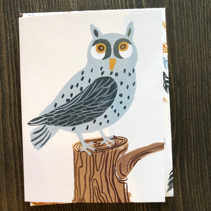 Blank Greeting Card- Owl