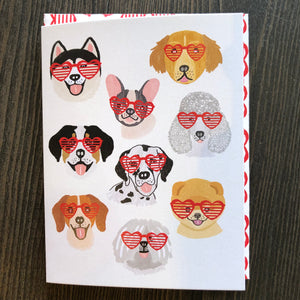 Blank Greeting Card- Dogs with glasses.