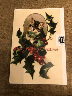 Cat Merry Fucking Christmas Card
