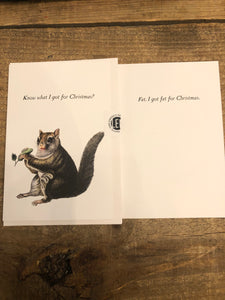 Squirrel got fat for Christmas Card