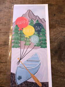 Happy Birthday Eh! Canoe Balloons Card