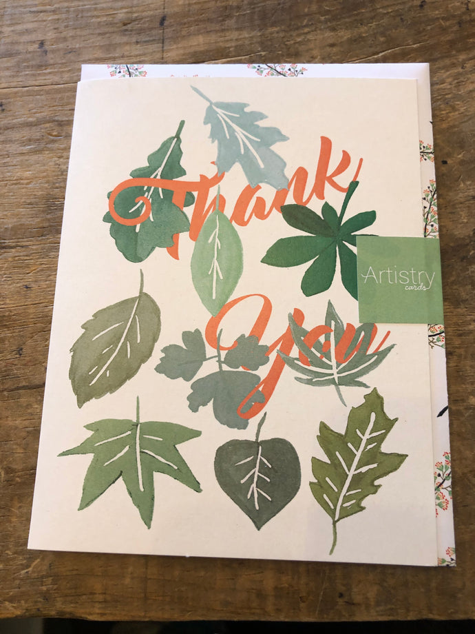 Leaves Thank you Card