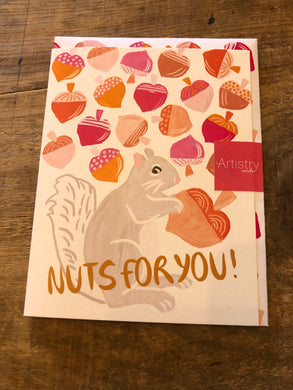Nuts for You! Squirrel Valentines Card