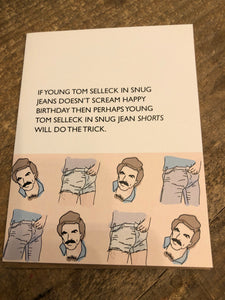 Tom Selleck Jean Shorts Birthday Card