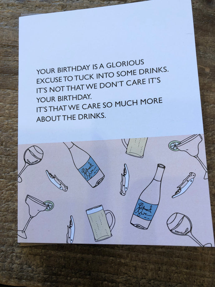 Your birthday is an excuse to drink card