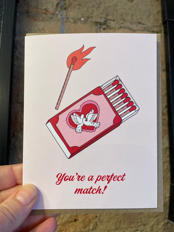 A Perfect Match Wedding Greeting Card