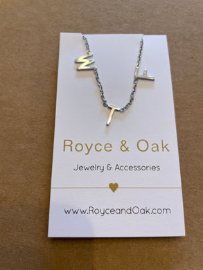 W T F Letter Necklace - Royce & Oak