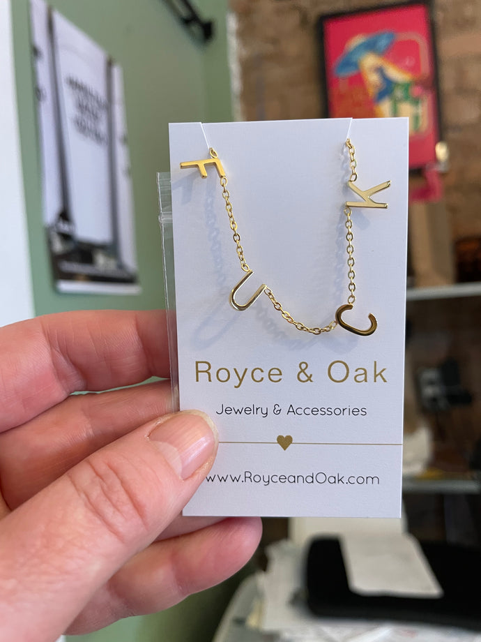 FUCK letter - necklace - Royce & Oak