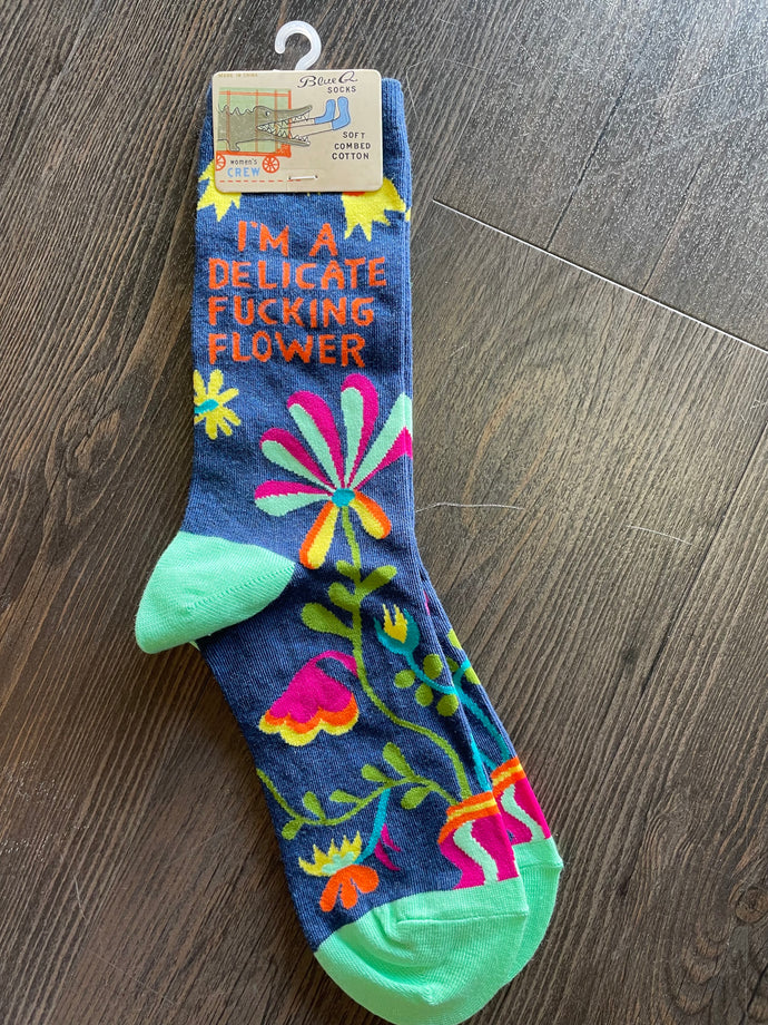 Women's Socks - I'm a Delicate Fucking Flower – LEN: Democratic