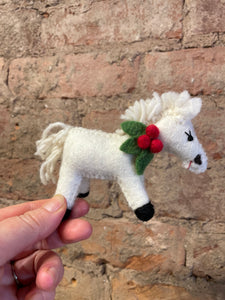 Felted Horse Christmas Ornaments