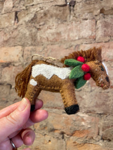 Felted Horse Christmas Ornaments