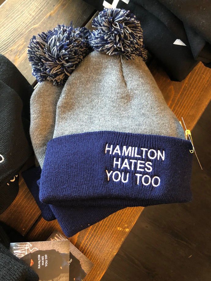 Hamilton Hates You Too Toque Grey & Navy #HHYT