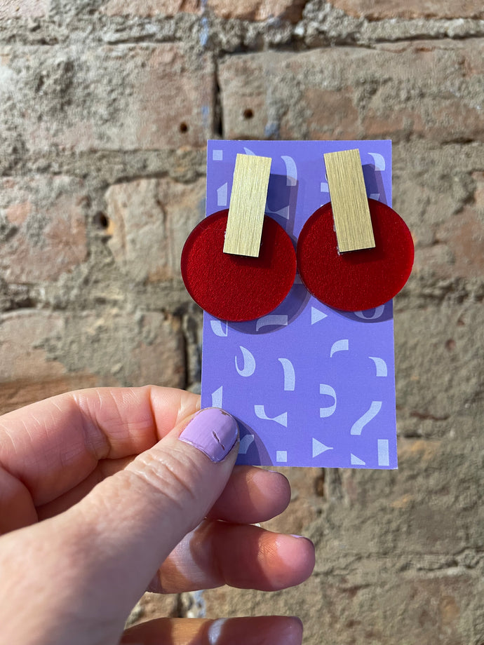 Billy - Cranberry - Earrings Eco-Resin by dconstruct