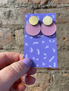Disc Stud Lilac and gold - Eco-Resin by dconstruct