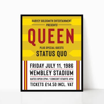 Queen Concert Poster Print
