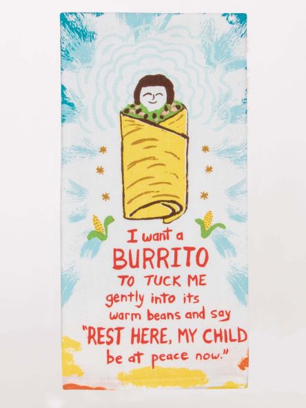 Wrapped up in a warm burrito tea towel