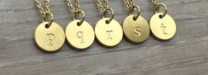 Gold letter medallion Necklaces